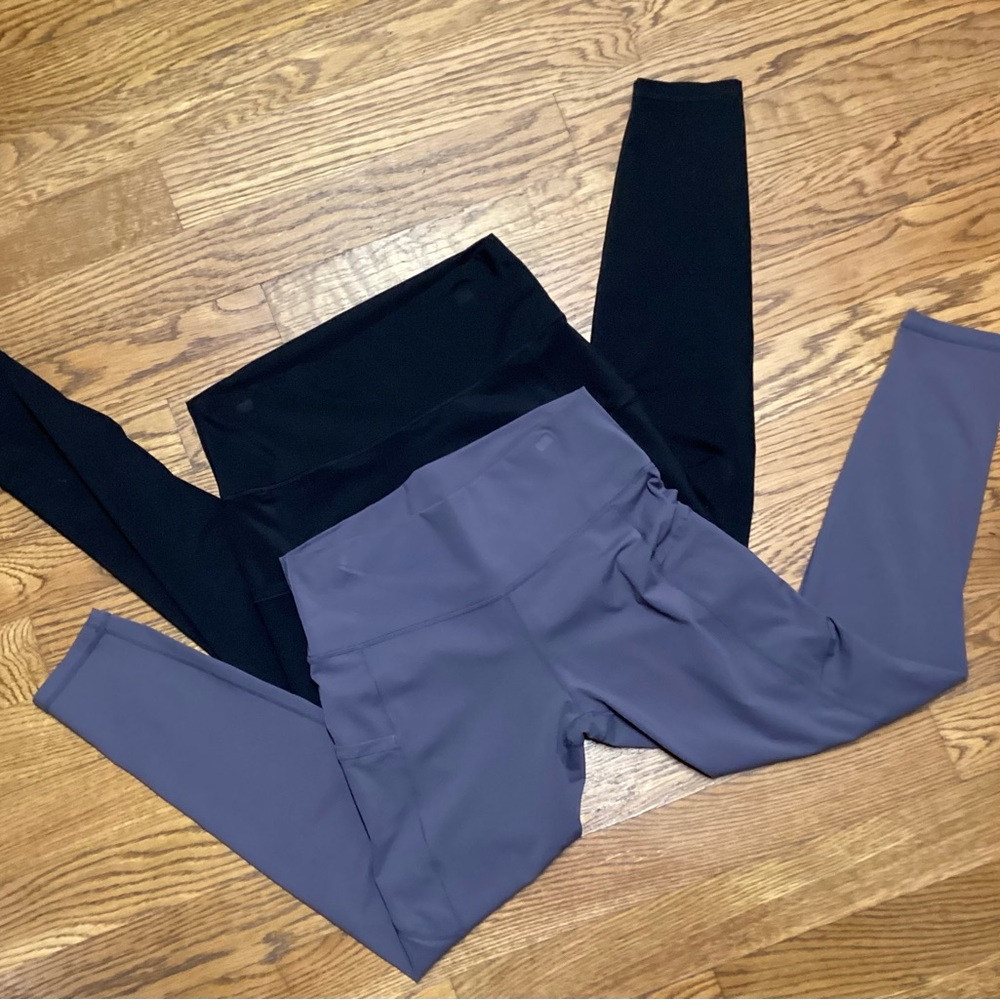 Yelete Active pocket leggings bundle Charcoal gray and Black Size Large
